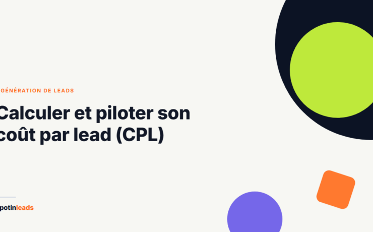Illustration abstraite aux couleurs Spotinleads pour l'article sur le coût par lead CPL