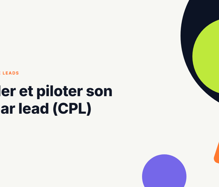 Illustration abstraite aux couleurs Spotinleads pour l'article sur le coût par lead CPL