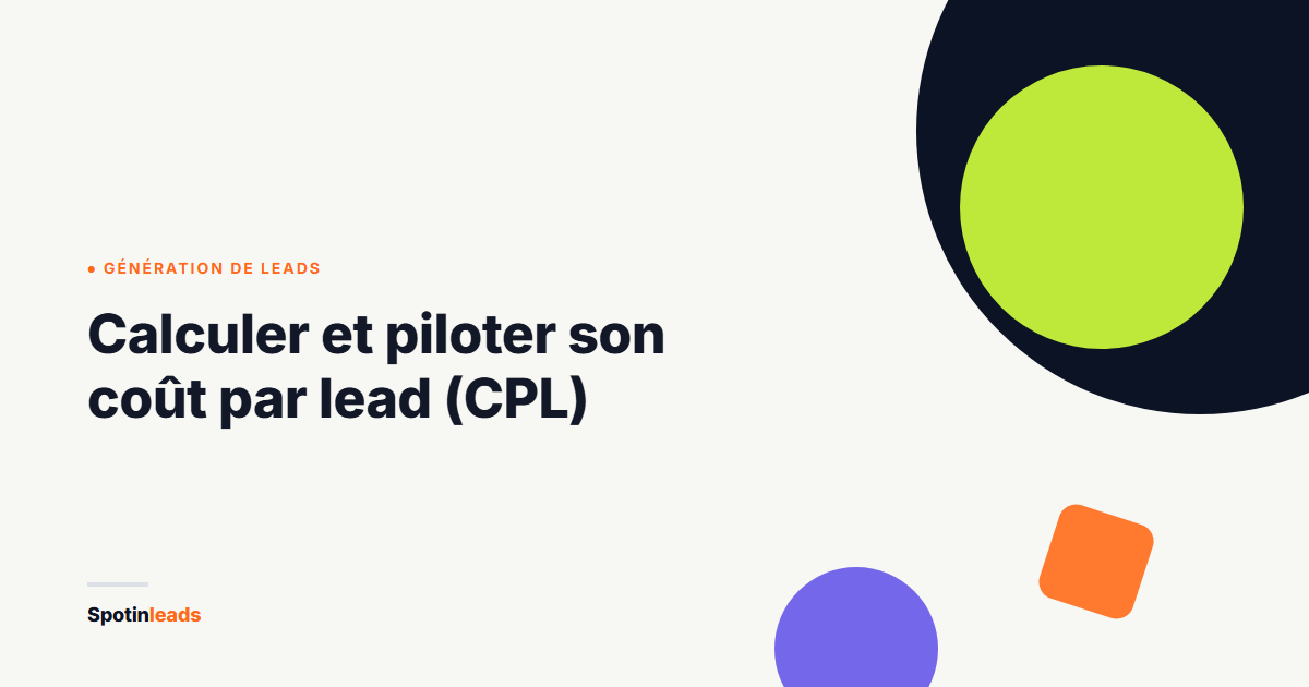 Illustration abstraite aux couleurs Spotinleads pour l'article sur le coût par lead CPL