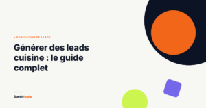 Illustration abstraite aux couleurs Spotinleads pour l'article génération de leads cuisine