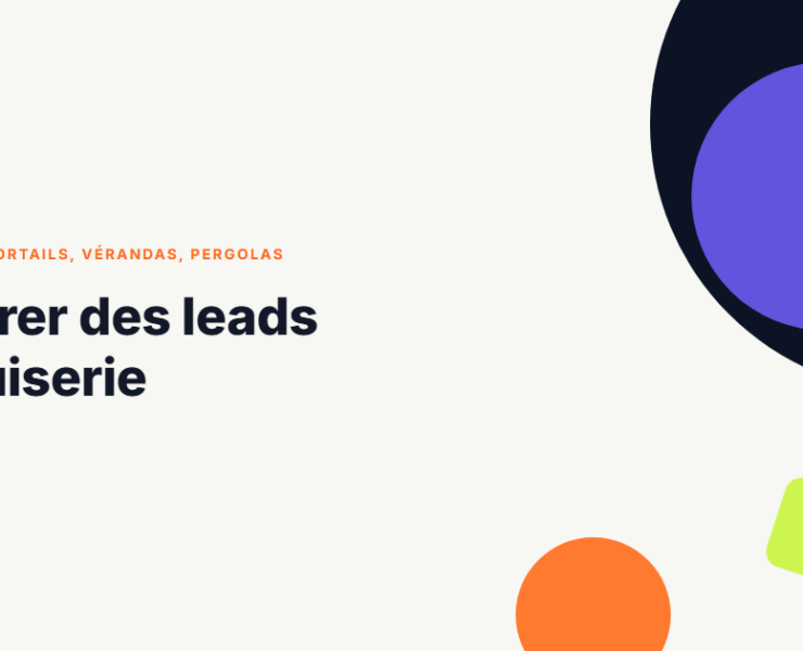 Illustration abstraite aux couleurs Spotinleads pour l'article génération de leads menuiserie