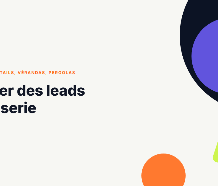 Illustration abstraite aux couleurs Spotinleads pour l'article génération de leads menuiserie