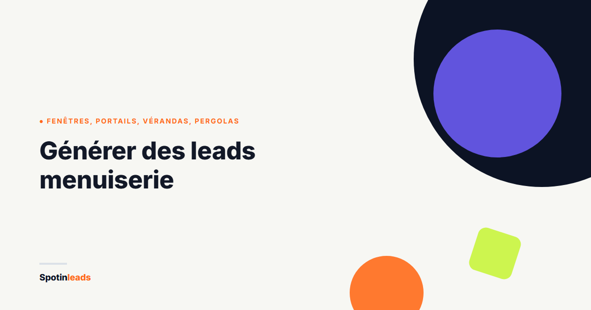 Illustration abstraite aux couleurs Spotinleads pour l'article génération de leads menuiserie