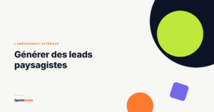 Illustration abstraite aux couleurs Spotinleads pour l'article génération de leads paysagistes